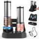 Uvellgift Electric Salt And Pepper Grinder Set With Charging Base: Rechargeable Automatic Stainless Steel