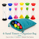 Resder Colorful Hourglass Sand Timers With Storage Bag 30 Sec 1 2 6 Pcs