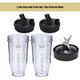Bubosper Blender Cups And 7 Fins Blade For Ninja Nutri Bn401 Bn400 24Oz 2Pcs