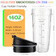 Qilantek Ninja Blender Cups With ToGo Lids Blender Cups Parts Compatible 16Oz