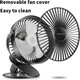 7 Clip On Fan,5000Mah Battery Operated Fan,Rechargeable Personal Fan,3 In 1 Desk Portable Usb Fan,Led Light,3 Speeds,720°Rotation