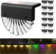 Solar Deck Lights,Solar Fence Lights Outdoor Waterproof Led,Outside Solar Step Lights For Backyard,Warm White/Color Glow Solar