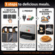 Keinve 3In1 Sandwich Maker Waffle Maker And Panini Press Grill Electric Breakfast 800W Black