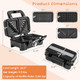 Becomfort 3 In 1 Waffle Maker Sandwich Press W/3 Removable NonStick Plates