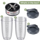 Equust 5Pcs Cups With FlipTop ToGoLid And Extractor Blade Compatible With Nutribullet 32Oz 600W