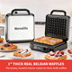 Novalife Waffle Maker Belgian Waffle Maker Dual Rectangular Thick Waffle Iron 7Level 1200W Stainless Steel