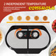 Novalife Double Waffle Maker 6.5 Belgian Waffle Maker With 2 Independent Adjustable 1200W Stainless Steel