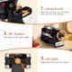 Greeze Waffle Maker Double Belgian Waffle Maker 180'flip Waffle Iron 8 Slices 1400W Stainless Steel