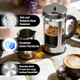 Moyac French Press Coffee Maker Heat Resistant Thickened Glass Stainless Steel Brewer 34Oz Stainless Steel