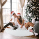 Vertintong Large Christmas Tree Skirt Faux Fur White Cable Knit Knitted Thick 84 Inch White