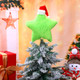 Vertintong Plush Christmas Star Tree Topper 9.84 Green Furry Star Xmas Tree Green