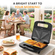Sunvivipro 3 In 1 Waffle Grill and Sandwich Maker Sandwich Maker Panini 800W Silver