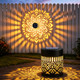 Obfuscate Solar Mandala Lights OutdoorWaterproof Led Mandala Designed Fence LightMetal Hollow IronDecorative Black