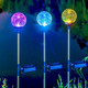 Solpex Solar Lights Garden, 3 Pack Solar Lights Outdoor, Christmas MultiColor Changing Garden Spheres Large Outdoor Waterproof