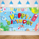 Zoiiwa Pool Party Backdrop For Summer Decoration Beach Ball Party Banner Photography