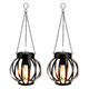 Yakii Solar Lanterns Outdoor Waterproof Metal Hanging SolarPowered Lights Warm White Led 2 Pack White