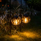 Yakii Solar Lanterns Outdoor Waterproof Metal Hanging SolarPowered Lights Warm White Led 2 Pack White