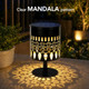 Neoglint Solar Mandala Fence Lights Decorative Metal Solar Powered Outdoor Wall Deck 2 Pack White