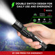 Rechoo Flashlight Rechargeable High Lumens Dual Switch Rechargeable Led Flashlight Adjustable Foucs 1 Pack