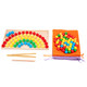 Adena Montessori Wooden Peg Balls DoubleSided Rainbow Beads Game Counting Matching Game Bead