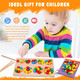 Adena Montessori Wooden Peg Balls DoubleSided Rainbow Beads Game Counting Matching Game Bead