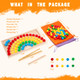 Adena Montessori Wooden Peg Balls DoubleSided Rainbow Beads Game Counting Matching Game Bead