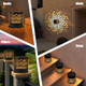 Mokvtz Decorative Solar Mandala Lights Metal Solar Powered Outdoor Deck Step Wall 2Pcs