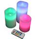 Yakii Color Changing Flameless Candles Real Wax Outdoor With Timer Battery Operated 3 Pack