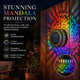 Wwsogqh Solar Mandala Lights Outdoor Seven Color Changing Decorative Wall Fence Projection 2Pcs