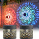 Uniqus Solar Mandala Projection Lights SevenColor Changingoutdoor Waterproof Metal Fence Decor Lights 2Pcs