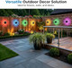 Uniqus Solar Mandala Projection Lights SevenColor Changingoutdoor Waterproof Metal Fence Decor Lights 2Pcs
