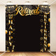 Ythetm Retirement Party Decorations Retirement Backdrop For Men Women Black Gold Happy 6.6 Ft Black