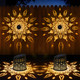 Likiyol Upgraded Mandala Solar Fence Lights Ultra Bright Fence Lights Solar 4 Pack White