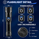 Uuyee Rechargeable Flashlights High Lumens Super Bright Flashlight 5Modes Led Flashlight Rechargeable 3Pack
