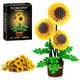 Kiothdre Sunflower Building Set Flowers With Vase Botanical Collection Kit For Adults 739Pcs