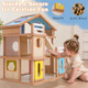 Adena Montessori Wooden Dollhouse'all Seasons Modern FamilyDiy Fake Dollhouse With Furniture Accessories'creative 35 Pcs