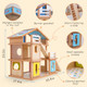 Adena Montessori Wooden Dollhouse'all Seasons Modern FamilyDiy Fake Dollhouse With Furniture Accessories'creative 35 Pcs