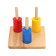 Adena Montessori Stacking Toys Colored Discs On 3 Colored Dowels