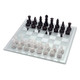 Chh AvantGarde Black Frosted Glass Chess Set With Mirror Board Black