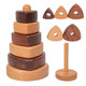Adena Montessori Ring Natural WoodColored Wooden Stacking ToyMontessori Geometric Stacker Wooden Educational ToyBaby