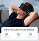 Ahuiargy Sleep Mask With Headphones Bluetooth 5.43D ZeroPressure Design Ahuiargy Adjustable Sleep White