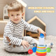 Adena Montessori Interactive Stacking Rings And Balls For Babies 612 Months Clear