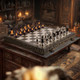 Bivomon Chess Set 16 Wooden Foldable Black White Chess Board 3.5 Luxury Black