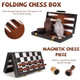 Xaohao 3 In 1 Magnetic Chess Set and Checkers Backgammon Board Game