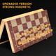Luckywish 15 X 15 Magnetic Wooden Folding Chess Set With 2 Extra
