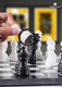 Radicaln Marble Chess Set Black And White Handmade Chess Game 12 Inches Black