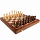 Luckywish 15'' Walnut Chess Set With Storage Board For Adults and Children
