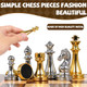 Genjuw 12Inch Metal Chess Set With Wooden Board For Kids And Adults Gold