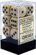 Chessex Dice D: Marble Ivory With Black 16Mm 6 Sets