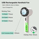 Handheld Cooling Fan Mini Personal Fan Usb Rechargeable Portable Fan Battery Operated 3 Speeds, Cold Compress Cooling Fan Small Handheld Cooling Fan Mini Personal Fan Usb Rechargeable Portable Fan Battery Operated 3 Speeds, Cold Compress Cooling Fan Small